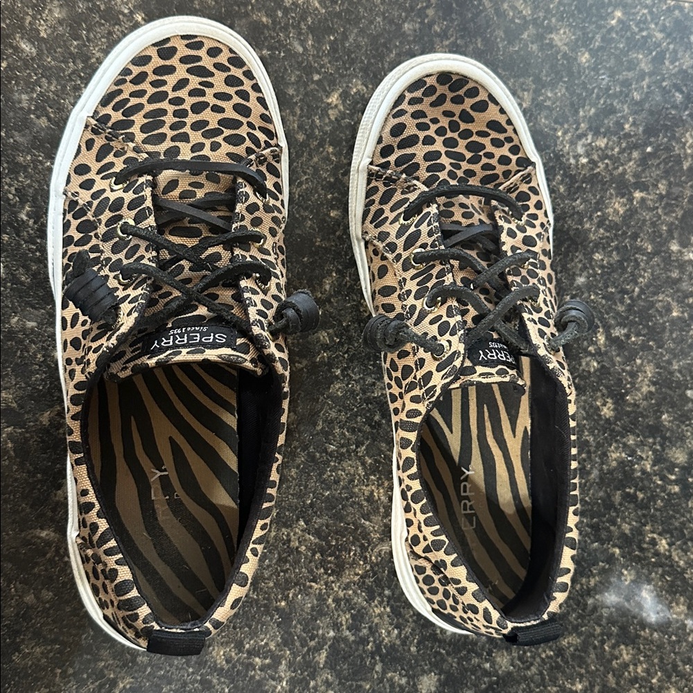 Sperry Animal Print Canvas Sneakers